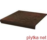 Клінкерна плитка Semir Brown 33 x 33 x 1,1 сходинка з капіносом наружна структурна 330x330x0 матова
